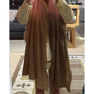 NEW BAJRA women's cashmere scarf in browns/pinks